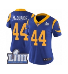 Women's Nike Los Angeles Rams #44 Jacob McQuaide Royal Blue Alternate Vapor Untouchable Limited Player Super Bowl LIII Bound NFL Jersey