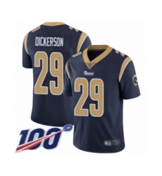 Men's Los Angeles Rams #29 Eric Dickerson Navy Blue Team Color Vapor Untouchable Limited Player 100th Season Football Jersey