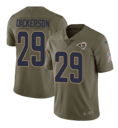 Men's Nike Los Angeles Rams #29 Eric Dickerson Limited Olive 2017 Salute to Service NFL Jersey