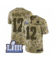 Youth Nike Los Angeles Rams #12 Joe Namath Limited Camo 2018 Salute to Service Super Bowl LIII Bound NFL Jersey