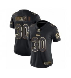 Women's Los Angeles Rams #30 Todd Gurley Black Gold Vapor Untouchable Limited Player Football Jersey