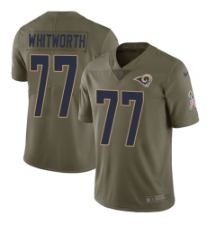 Men's Nike Los Angeles Rams #77 Andrew Whitworth Limited Olive 2017 Salute to Service NFL Jersey