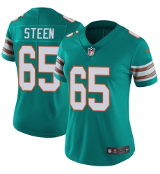Women's Nike Miami Dolphins #65 Anthony Steen Aqua Green Alternate Vapor Untouchable Limited Player NFL Jersey