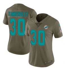 Women's Nike Miami Dolphins #30 Cordrea Tankersley Limited Olive 2017 Salute to Service NFL Jersey