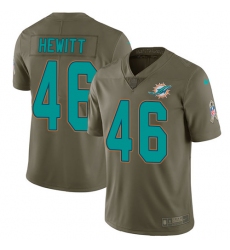 Youth Nike Miami Dolphins #46 Neville Hewitt Limited Olive 2017 Salute to Service NFL Jersey