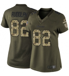Women's Nike Minnesota Vikings #82 Kyle Rudolph Elite Green Salute to Service NFL Jersey