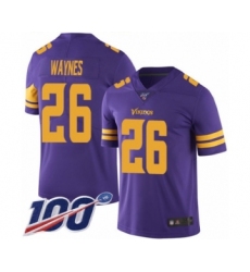 Men's Minnesota Vikings #26 Trae Waynes Limited Purple Rush Vapor Untouchable 100th Season Football Jersey