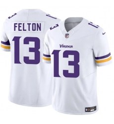 Men's Minnesota Vikings #13 Tai Felton White 2025 Draft F.U.S.E. Vapor Untouchable Limited Football Stitched Jersey
