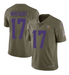 Men's Nike Minnesota Vikings #17 Jarius Wright Limited Olive 2017 Salute to Service NFL Jersey