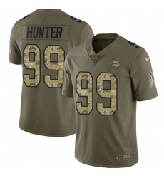 Youth Nike Minnesota Vikings #99 Danielle Hunter Limited Olive/Camo 2017 Salute to Service NFL Jersey