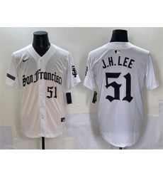 Men's San Francisco Giants #51 Jung Hoo Lee White 'Gothic Fog Edition' Vapor Premier Limited Stitched Baseball Jersey
