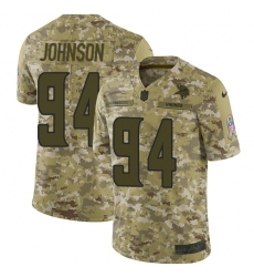 Youth Nike Minnesota Vikings #94 Jaleel Johnson Limited Camo 2018 Salute to Service NFL Jersey