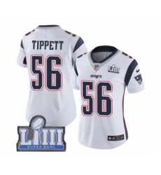 Women's Nike New England Patriots #56 Andre Tippett White Vapor Untouchable Limited Player Super Bowl LIII Bound NFL Jersey