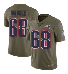 Men's Nike New England Patriots #68 LaAdrian Waddle Limited Olive 2017 Salute to Service NFL Jersey