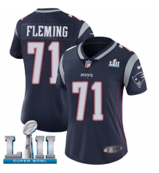 Women's Nike New England Patriots #71 Cameron Fleming Navy Blue Team Color Vapor Untouchable Limited Player Super Bowl LII NFL Jersey