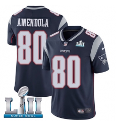 Men's Nike New England Patriots #80 Danny Amendola Navy Blue Team Color Vapor Untouchable Limited Player Super Bowl LII NFL Jersey