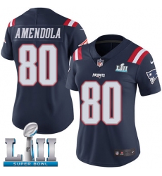 Women's Nike New England Patriots #80 Danny Amendola Limited Navy Blue Rush Vapor Untouchable Super Bowl LII NFL Jersey