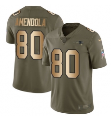 Youth Nike New England Patriots #80 Danny Amendola Limited Olive/Gold 2017 Salute to Service NFL Jersey