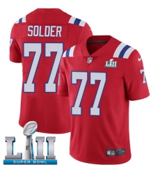 Men's Nike New England Patriots #77 Nate Solder Red Alternate Vapor Untouchable Limited Player Super Bowl LII NFL Jersey