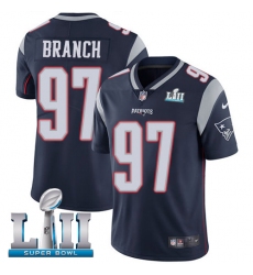 Youth Nike New England Patriots #97 Alan Branch Navy Blue Team Color Vapor Untouchable Limited Player Super Bowl LII NFL Jersey
