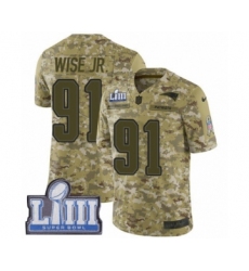 Men's Nike New England Patriots #91 Deatrich Wise Jr Limited Camo 2018 Salute to Service Super Bowl LIII Bound NFL Jersey