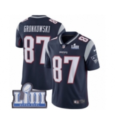Youth Nike New England Patriots #87 Rob Gronkowski Navy Blue Team Color Vapor Untouchable Limited Player Super Bowl LIII Bound NFL Jersey