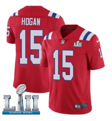 Men's Nike New England Patriots #15 Chris Hogan Red Alternate Vapor Untouchable Limited Player Super Bowl LII NFL Jersey