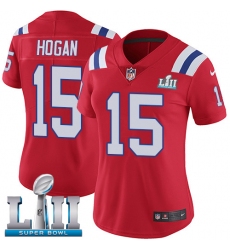 Women's Nike New England Patriots #15 Chris Hogan Red Alternate Vapor Untouchable Limited Player Super Bowl LII NFL Jersey