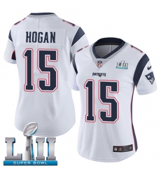 Women's Nike New England Patriots #15 Chris Hogan White Vapor Untouchable Limited Player Super Bowl LII NFL Jersey