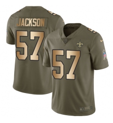 Youth Nike New Orleans Saints #57 Rickey Jackson Limited Olive/Gold 2017 Salute to Service NFL Jersey