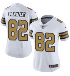 Women's Nike New Orleans Saints #82 Coby Fleener Limited White Rush Vapor Untouchable NFL Jersey