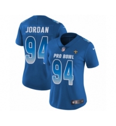 Women's Nike New Orleans Saints #94 Cameron Jordan Limited Royal Blue NFC 2019 Pro Bowl NFL Jersey