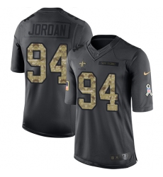 Youth Nike New Orleans Saints #94 Cameron Jordan Limited Black 2016 Salute to Service NFL Jersey