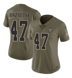 Women's Nike New Orleans Saints #47 Alex Anzalone Limited Olive 2017 Salute to Service NFL Jersey