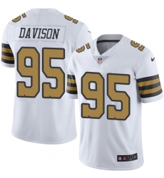 Men's Nike New Orleans Saints #95 Tyeler Davison Limited White Rush Vapor Untouchable NFL Jersey