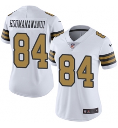 Women's Nike New Orleans Saints #84 Michael Hoomanawanui Limited White Rush Vapor Untouchable NFL Jersey