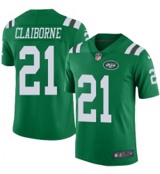 Men's Nike New York Jets #21 Morris Claiborne Limited Green Rush Vapor Untouchable NFL Jersey