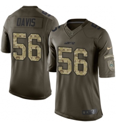 Men's Nike New York Jets #56 DeMario Davis Elite Green Salute to Service NFL Jersey