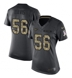 Women's Nike New York Jets #56 DeMario Davis Limited Black 2016 Salute to Service NFL Jersey