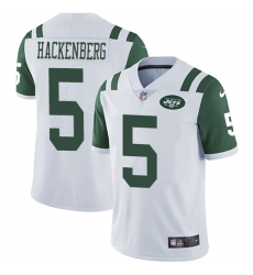 Men's Nike New York Jets #5 Christian Hackenberg White Vapor Untouchable Limited Player NFL Jersey