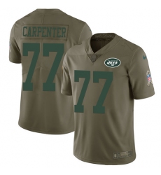 Men's Nike New York Jets #77 James Carpenter Limited Olive 2017 Salute to Service NFL Jersey