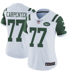 Women's Nike New York Jets #77 James Carpenter White Vapor Untouchable Limited Player NFL Jersey