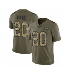 Men's New York Jets #20 Marcus Maye Limited Olive Camo 2017 Salute to Service Football Jersey
