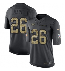 Men's Nike New York Jets #26 Marcus Maye Limited Black 2016 Salute to Service NFL Jersey