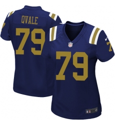 Women's Nike New York Jets #79 Brent Qvale Limited Navy Blue Alternate NFL Jersey