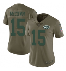 Women's Nike New York Jets #15 Josh McCown Limited Olive 2017 Salute to Service NFL Jersey