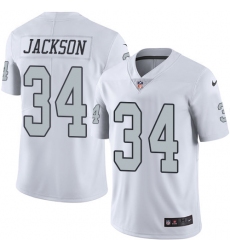 Men's Nike Oakland Raiders #34 Bo Jackson Limited White Rush Vapor Untouchable NFL Jersey