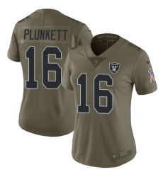 Women's Nike Oakland Raiders #16 Jim Plunkett Limited Olive 2017 Salute to Service NFL Jersey
