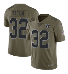 Youth Nike Oakland Raiders #32 Jack Tatum Limited Olive 2017 Salute to Service NFL Jersey