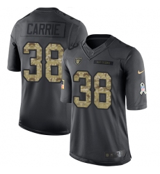 Men's Nike Oakland Raiders #38 T.J. Carrie Limited Black 2016 Salute to Service NFL Jersey